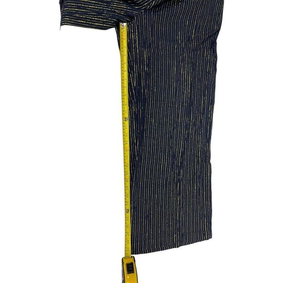 Boden Womens Pants UK 12 US 8 Navy Blue Pinstripe Metallic Trousers R0275 NWT - Picture 13 of 14